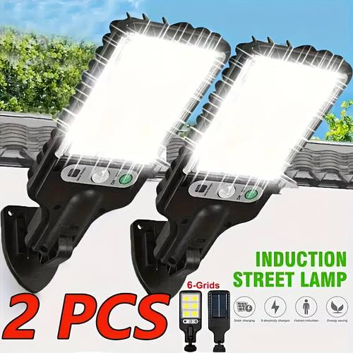 2 pack bright wall lamp featuring wide angle lighting function is suitable for outdoor solar lamps in parking lots and it has sunrise sunset sensing function and is