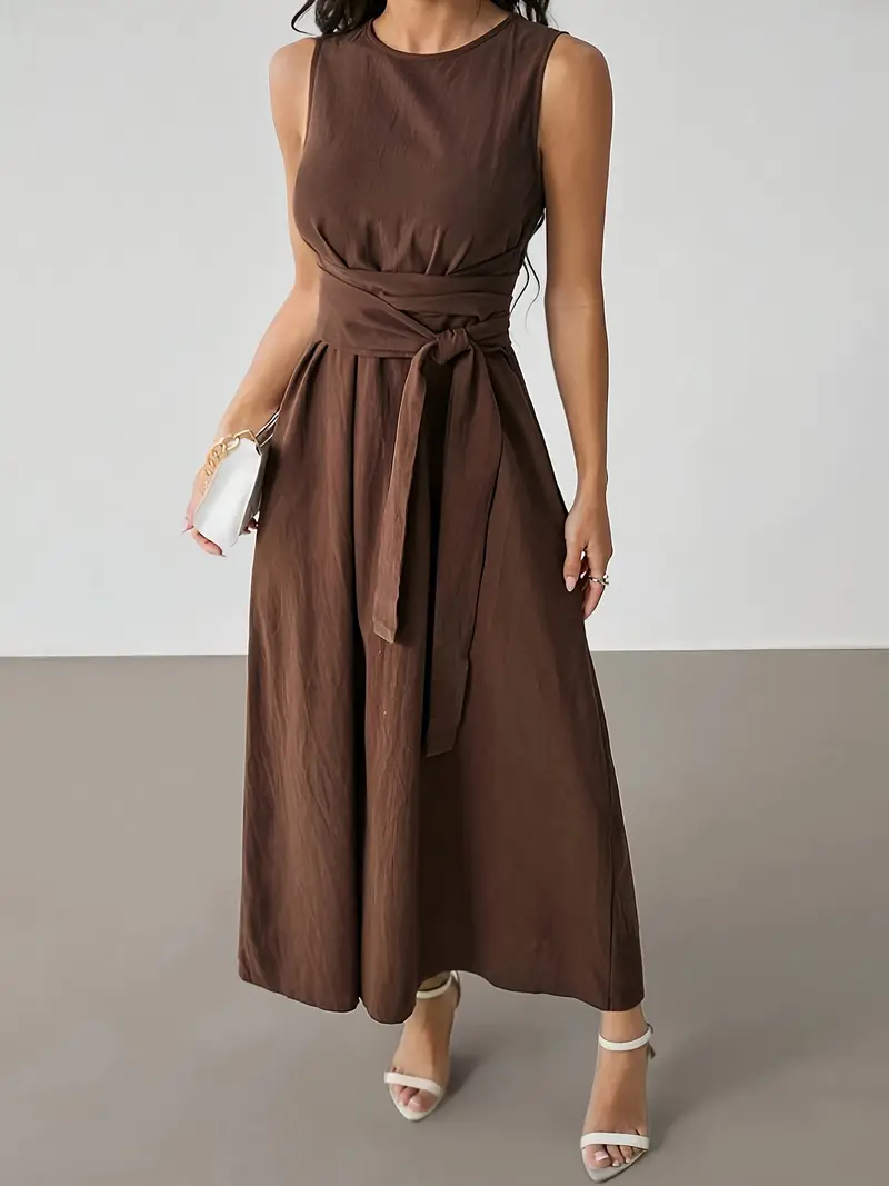womens elegant sleeveless wrap dress a line solid color bow - Temu Bahrain womens elegant sleeveless wrap dress a line solid color bow - Temu Bahrain