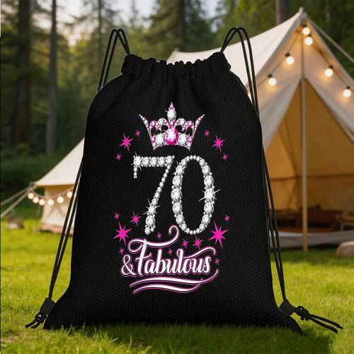 2d flat 1pc drawstring cinch bag womens 70th birthday gift bag still 70 drawstring gym bag with adjustable shoulder strap lightweight and machine washable suitable as a gift for travel basketball players and fans 2d flat