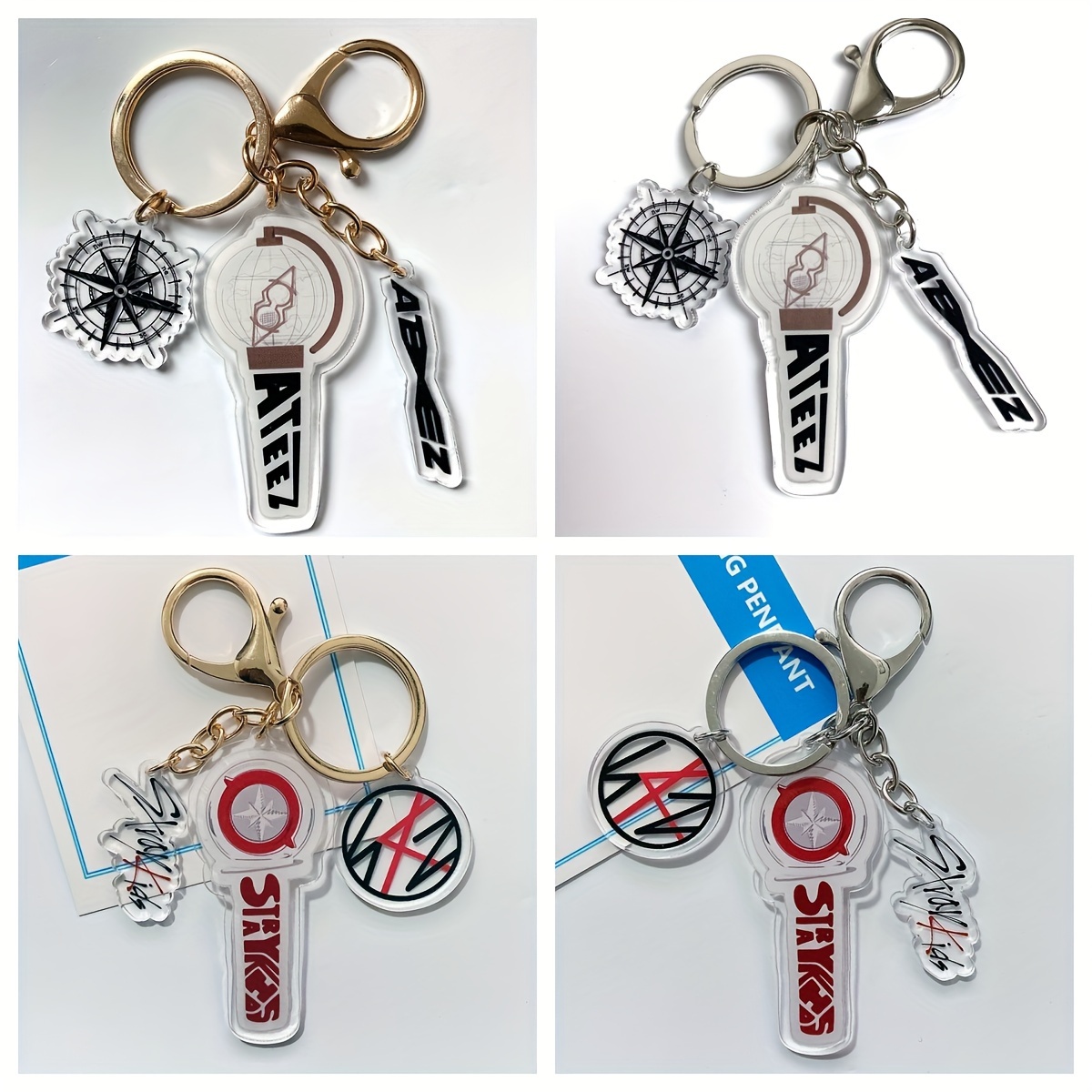 

Kpop Inspired Acrylic Keychain - Transparent, Double-sided Design With Lightstick Motif For Bags & Backpacks - Perfect Gift For Fans