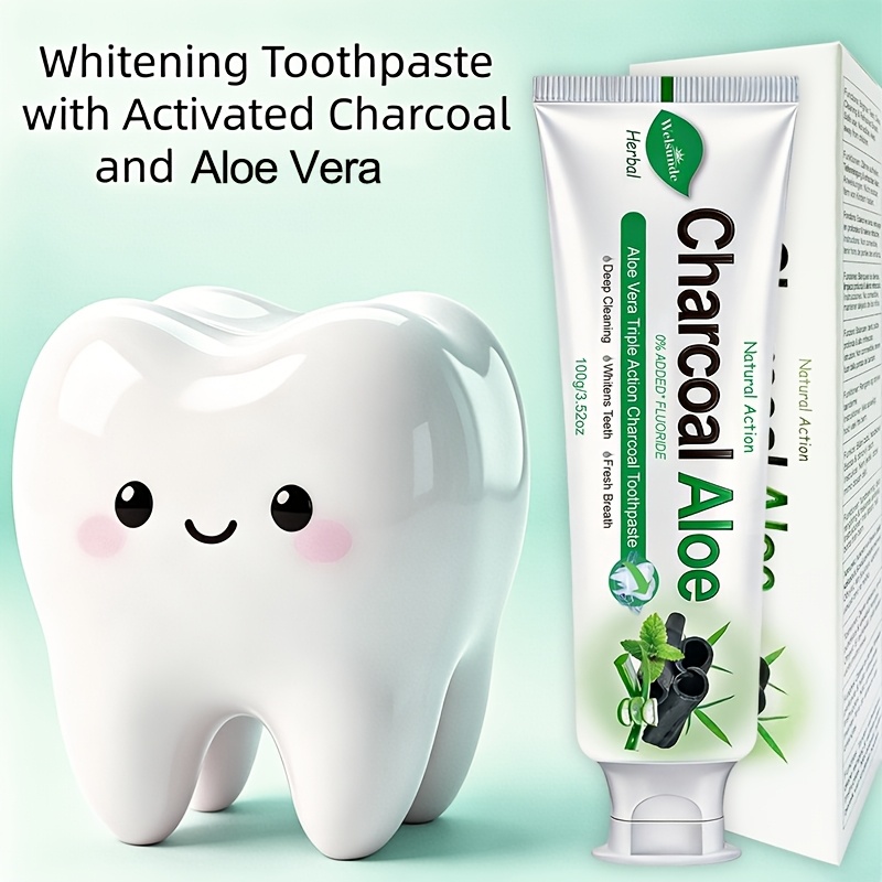 Natural Activated Charcoal Aloe Vera Triple Toothpaste