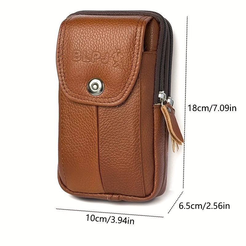Neue Gürteltasche aus Rindsleder für Herren, multifunktionale Handytasche  aus echtem Leder, kleine hängende Gürteltasche mit Klappfach