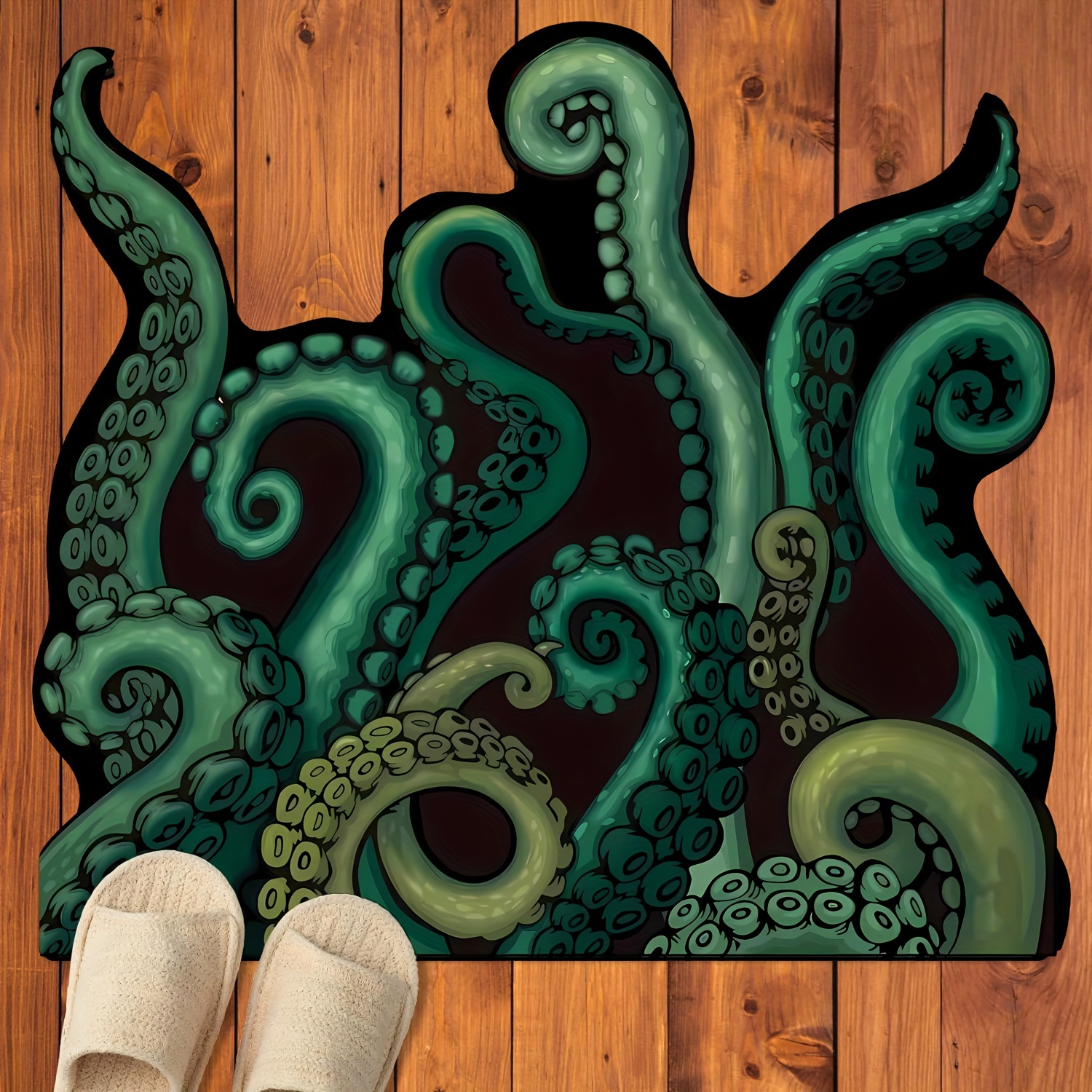 

1pc Thrilling Octopus Legs Decorative Floor Carpet/rug, Non-slip Absorbent Irregular Bathroom Rugs, Peculiar Doorway Welcome Mat, Bathroom Accessories, Home Decor, Room Decor
