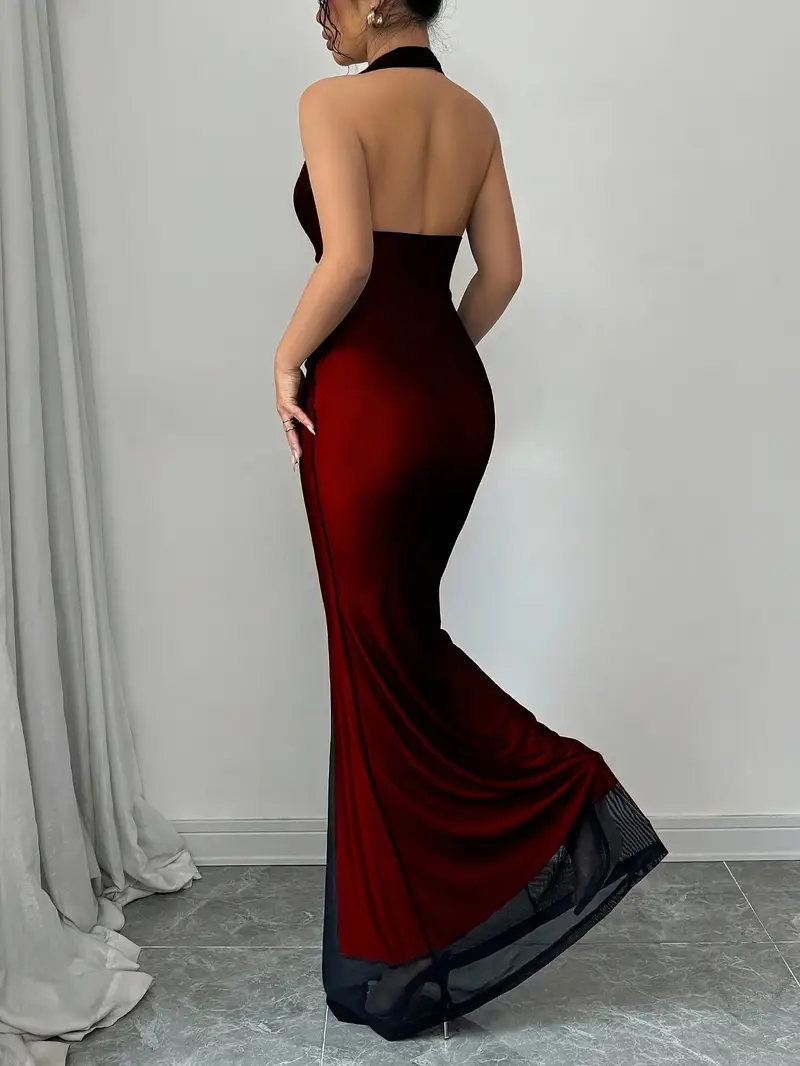 womens elegant neck backless evening dress fitted wedding - Temu Mauritius womens elegant neck backless evening dress fitted wedding - Temu Mauritius