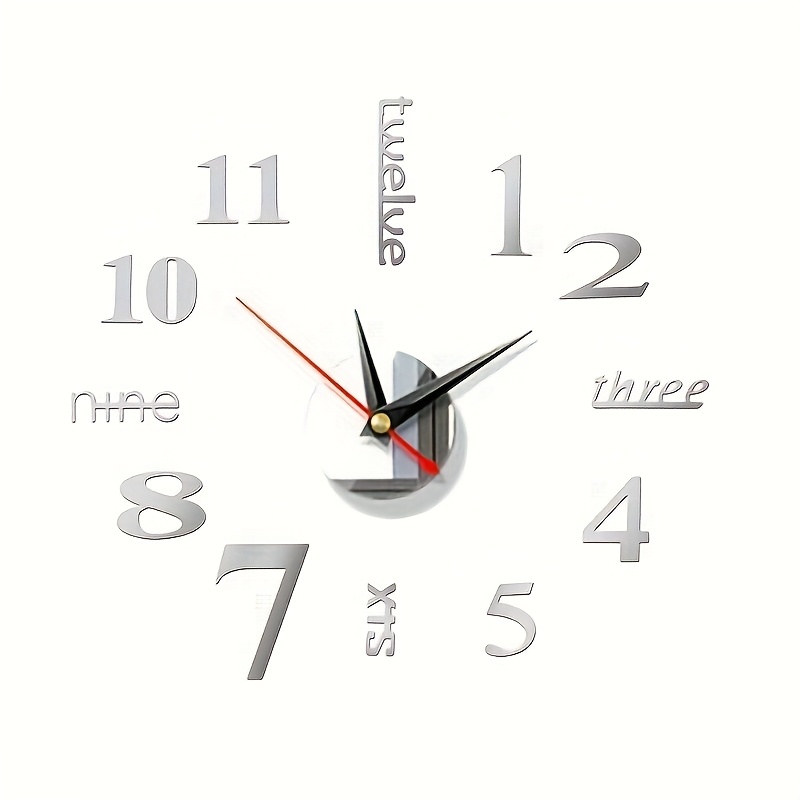 TEMU Diy Wall Clock - Silent Non-ticking Modern Frameless Irregular Clock Suitable For Living Room, Bedroom, Kitchen, Office - Installation (black)