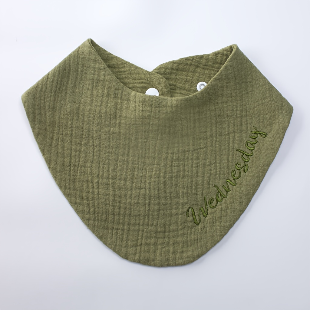 TEMU 1pc Of European And American Solid-color Breathable And Comfortable Dog Scarf With Embroidery And Press-button Pet Triangular Scarf Suitable For