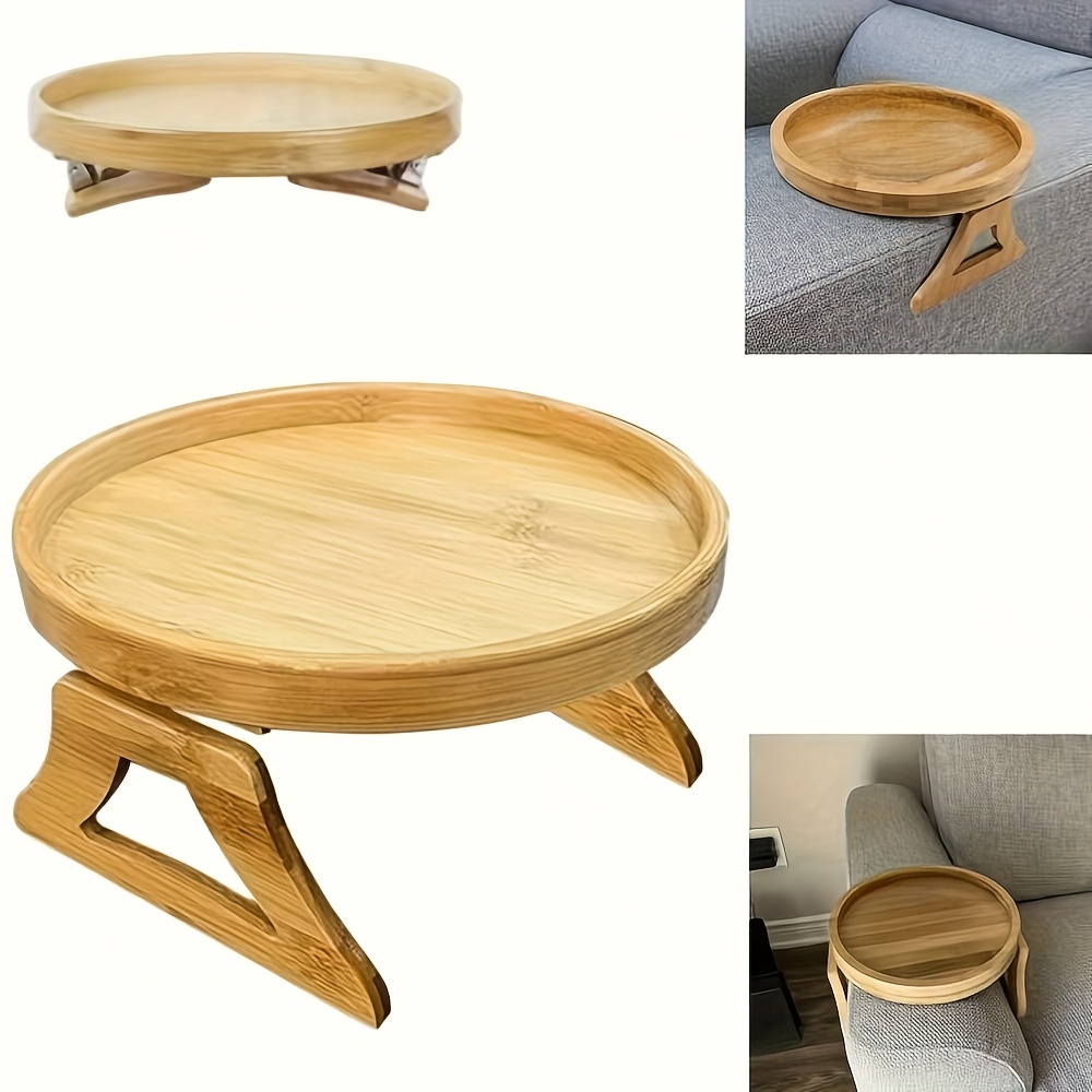 Foldable Wooden Armrest Sofa Tray for Drinks, Remote, Snacks, Phone, & Magazine | UK
