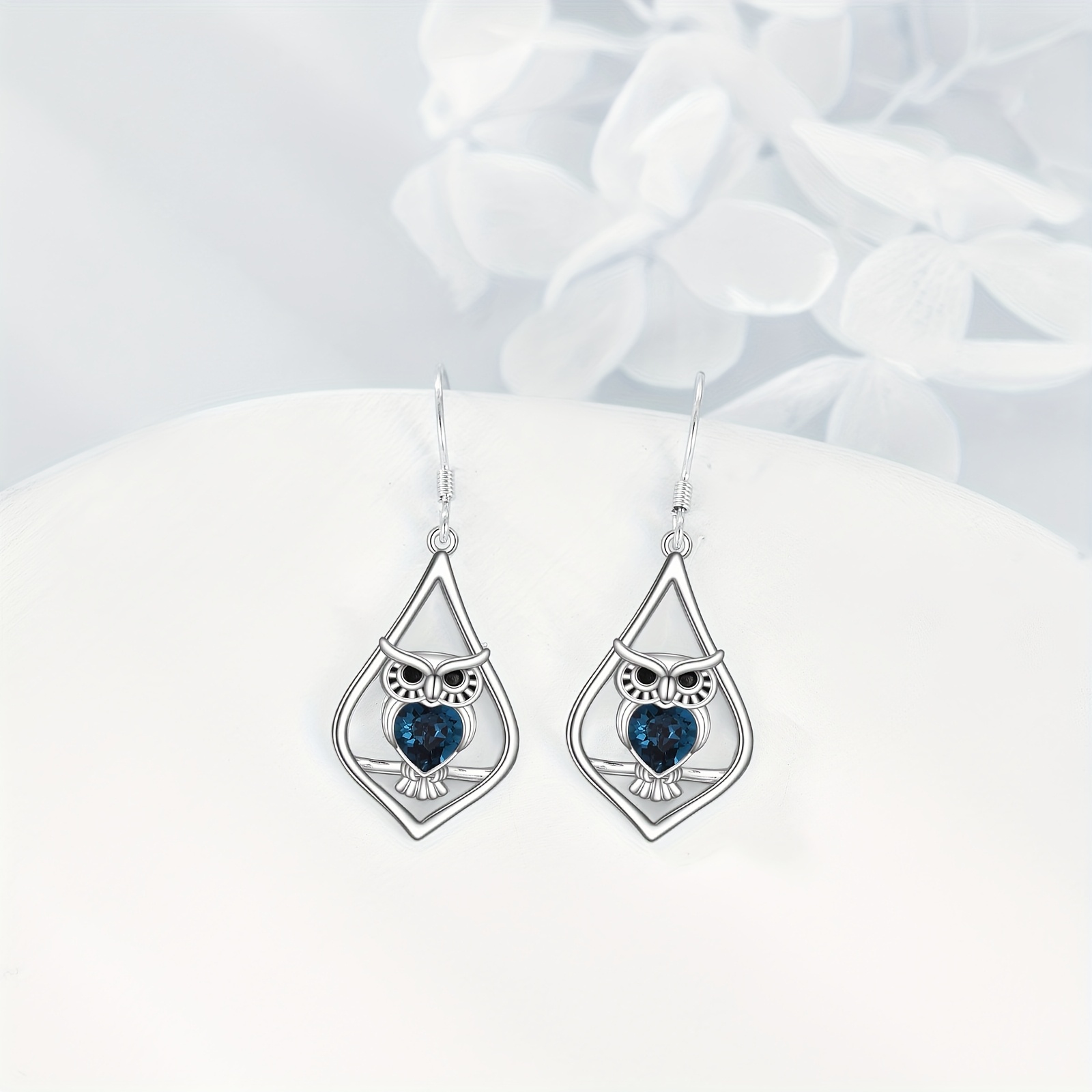 elegant 925 sterling   dangle earrings for women cute animal jewelry with blue gemstone accents perfect gift for mothers day or graduation everyday jewelry elegant dangle earrings synthetic stone earrings Product details 1