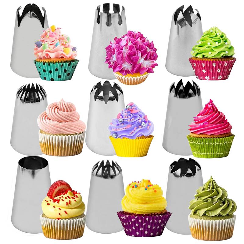 Set 4 Bocchette Per Torta In Acciaio Inox - Ugelli Per Decorare Biscotti E Cupcake (2D, 1A, 1M, 895)