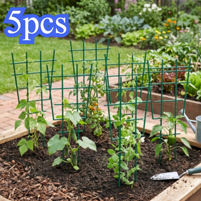 TEMU 5pcs Plant Climbing Support Frame, Most Optional, Stackable Plastic Grille, Durable And Non-rusting, Suitable For Vines, Roses, Vegetables,