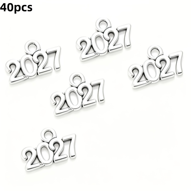 Image of 80pcs/40pcs Random Color 2027 Charms - For Jewelry, Earrings, Necklace, Bracelet, Bag Pendant. Perfect Gift