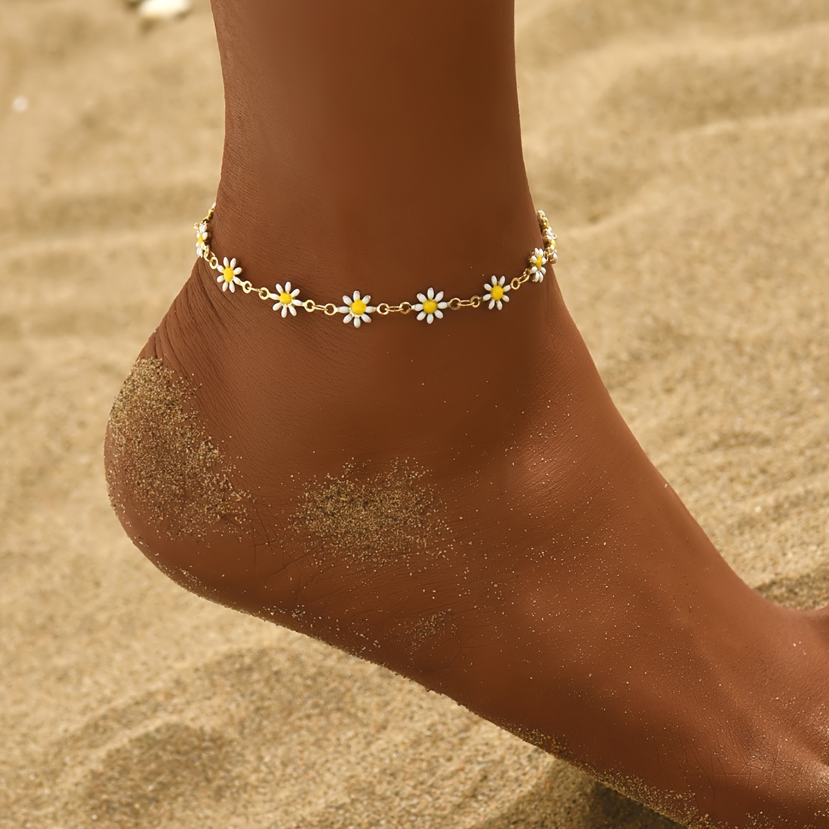 chic summer beach vacation anklet for teens   copper with daisy charms perfect gift 0