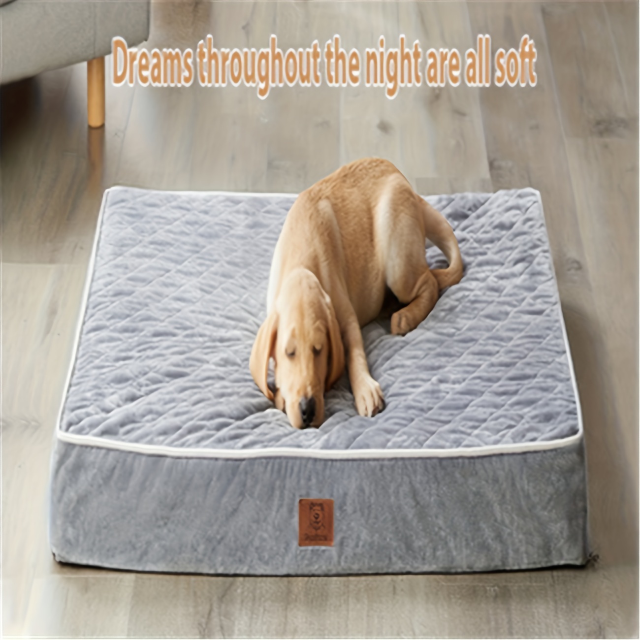 

Orthopedic Dog Bed For Medium And Large Dogs, Extra Large Waterproof Dog Bed With Removable Washable Cover And Non-slip Bottom, Egg Enclosure Foam Pet Mattress, Multi-needle Quilted Dog Crate Bed