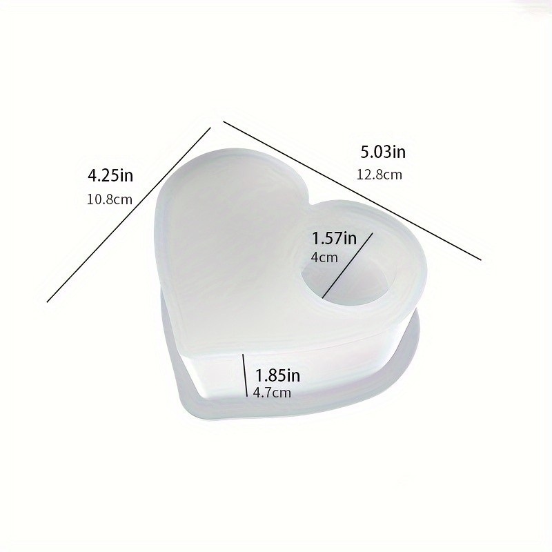 Image of Heart-shaped Candle Holder Plaster Silicone Mold, Concrete Cement Mold For, Handmade Resin Craft Mold, Home Decoration