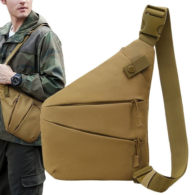 Pecho Multiusos Mochila Tipo Bandolera Bandolera Táctica Para Hombre De Color Caqui En Nylon – Gran