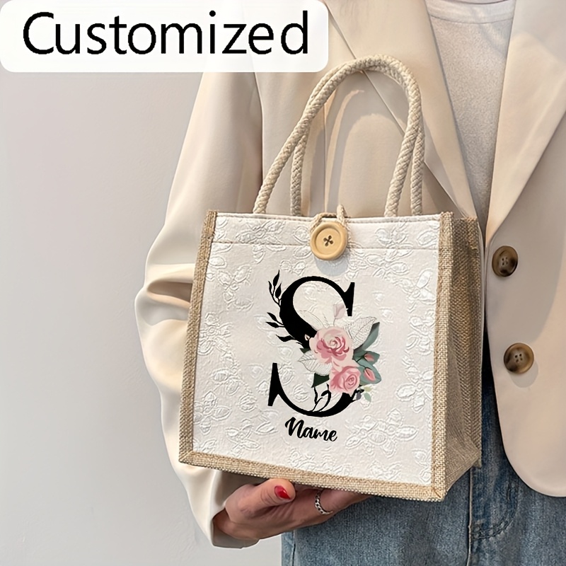 Image of Customizable Name Women's Small Purse, A- Letter Printing, Personalized Custom Handbag. Company Prizes, Event Gifts, Party Favors. And Unique Gifts For , Closure, Fashionable And Easy Shopping Bag