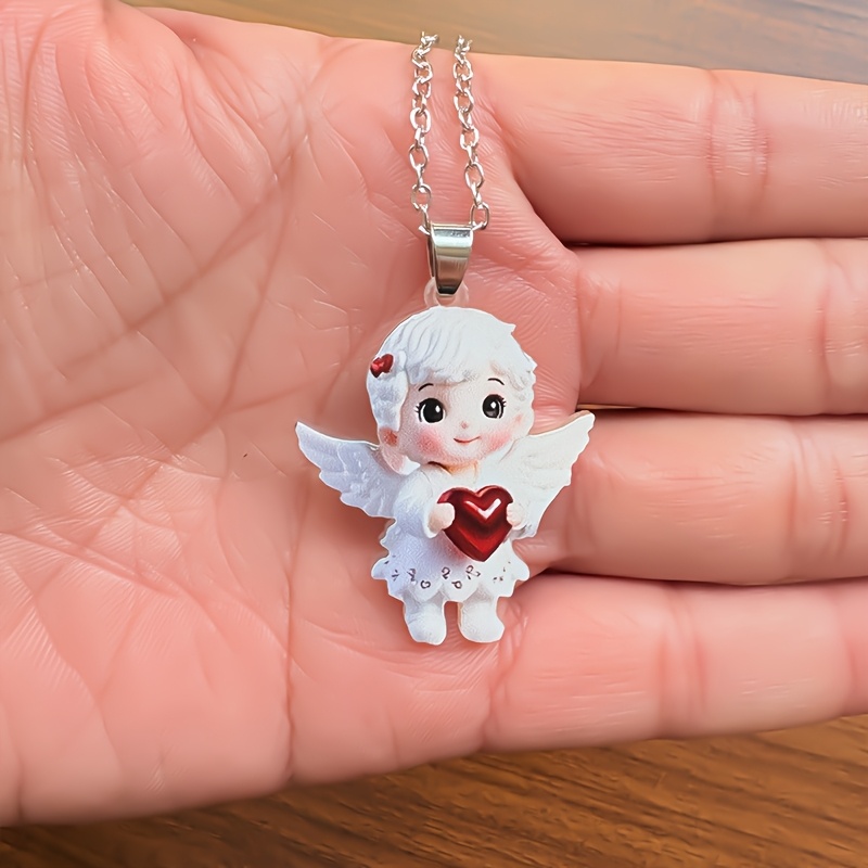 2d Flat Exquisite And Stylish Pendant Necklace, Acrylic Gorgeous Pattern Charm Pendant, For Daily, Party, And Holiday Wear All Year Round, Photo Necklace Jewelry, The From Mom And Dad