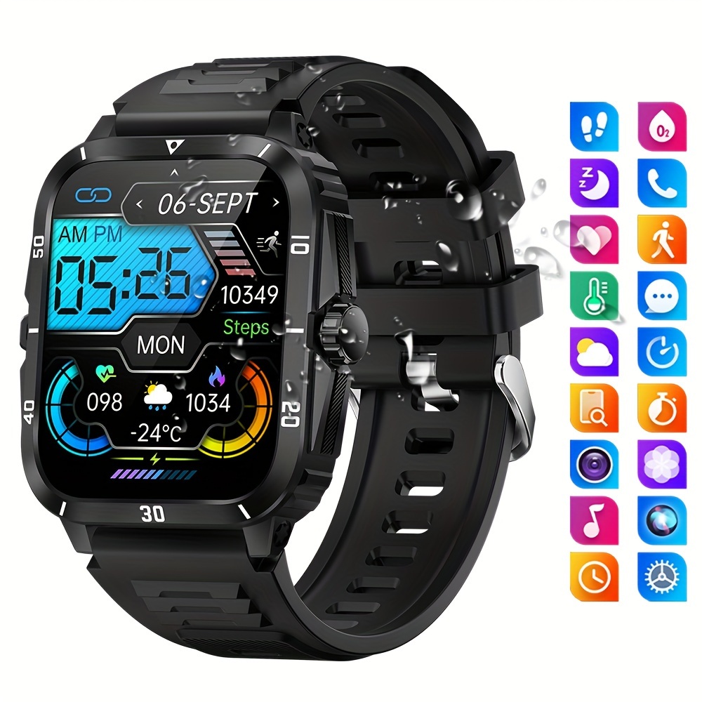 Reloj Inteligente Natación Hombres, Pantalla Hd, Llamadas Voz, Batería  Grande 420 Mha, Modo Deportivo 100+, Reloj Inteligente  Voz/calorías/tiempo/podómetro Ia Resistente Agua 3atm Teléfono Android Ios  1,96 Pulgadas, 90 Días Protección Comprador