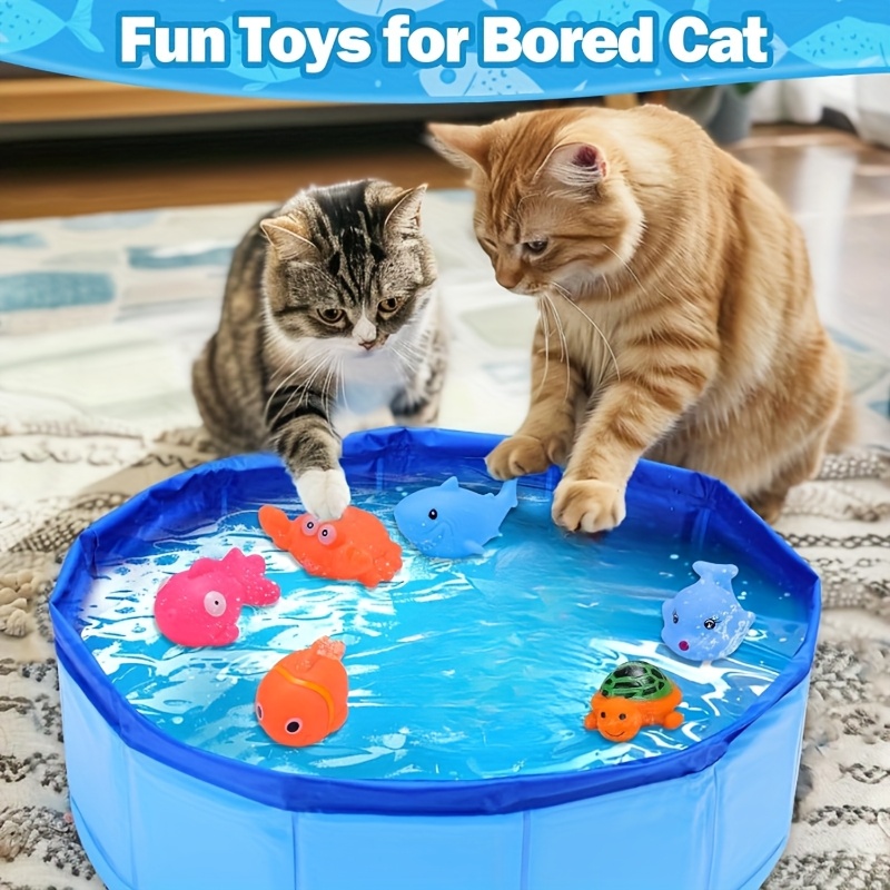 

Cat Pool Toy With Interactive Fish- Toys, Portable Cat Pool Toy, Cat Toys For Bored Indoor Cats, Interactive Cat Toys For Indoor Cats For Endless Self Play, Without Battery