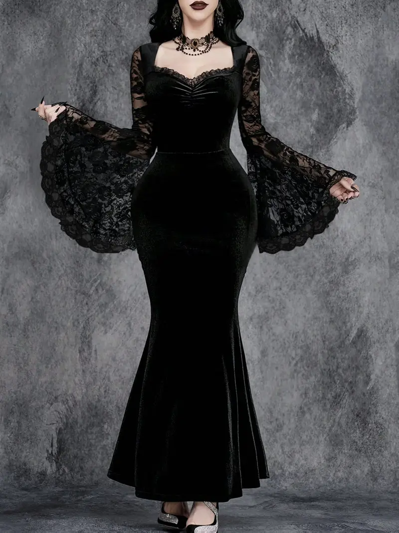womens gothic halloween sleeve lace mermaid - Temu Mauritius womens gothic halloween sleeve lace mermaid - Temu Mauritius