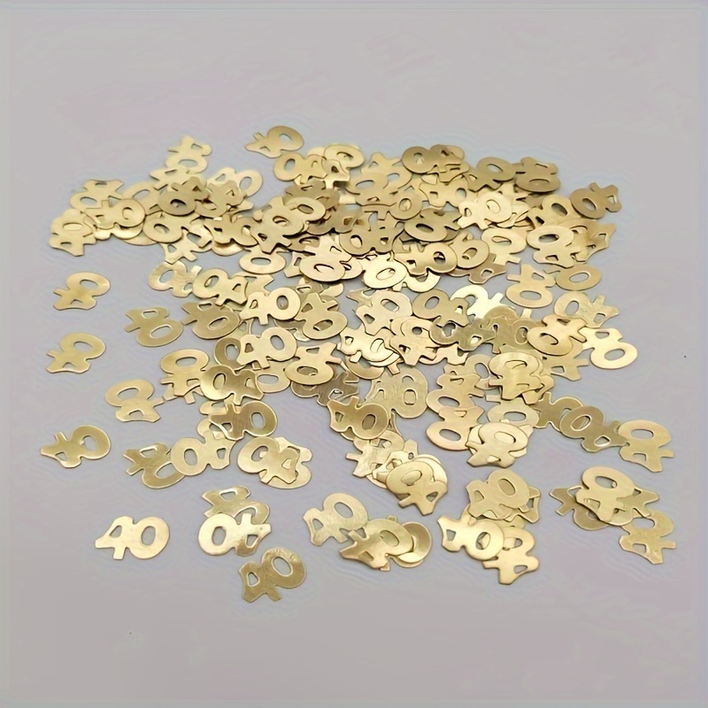 Image of 400pcs/pack, Paper Number 40 Party Decoration 3 Colors Gold/silver/rose Gold, Party Favor, Birthday Party Decor Supplies