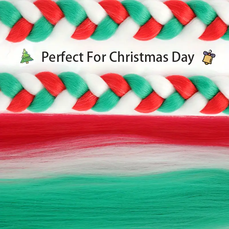 2pcs festive ombre jumbo braiding ponytail extensions 26 inch synthetic high temperature with elastic band for women girls ideal for christmas hair accessories Product details 3