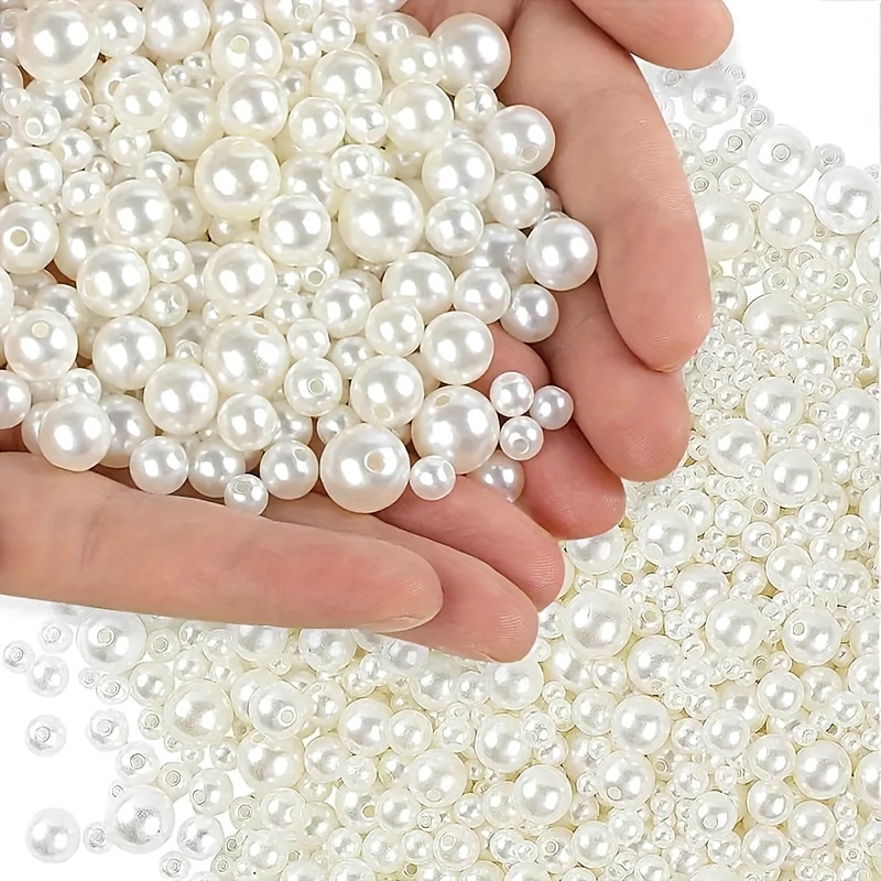 TEMU 1000pcs Ivory White Faux Pearls For Home Decor - Perfect For Vase Fillers & Accessories