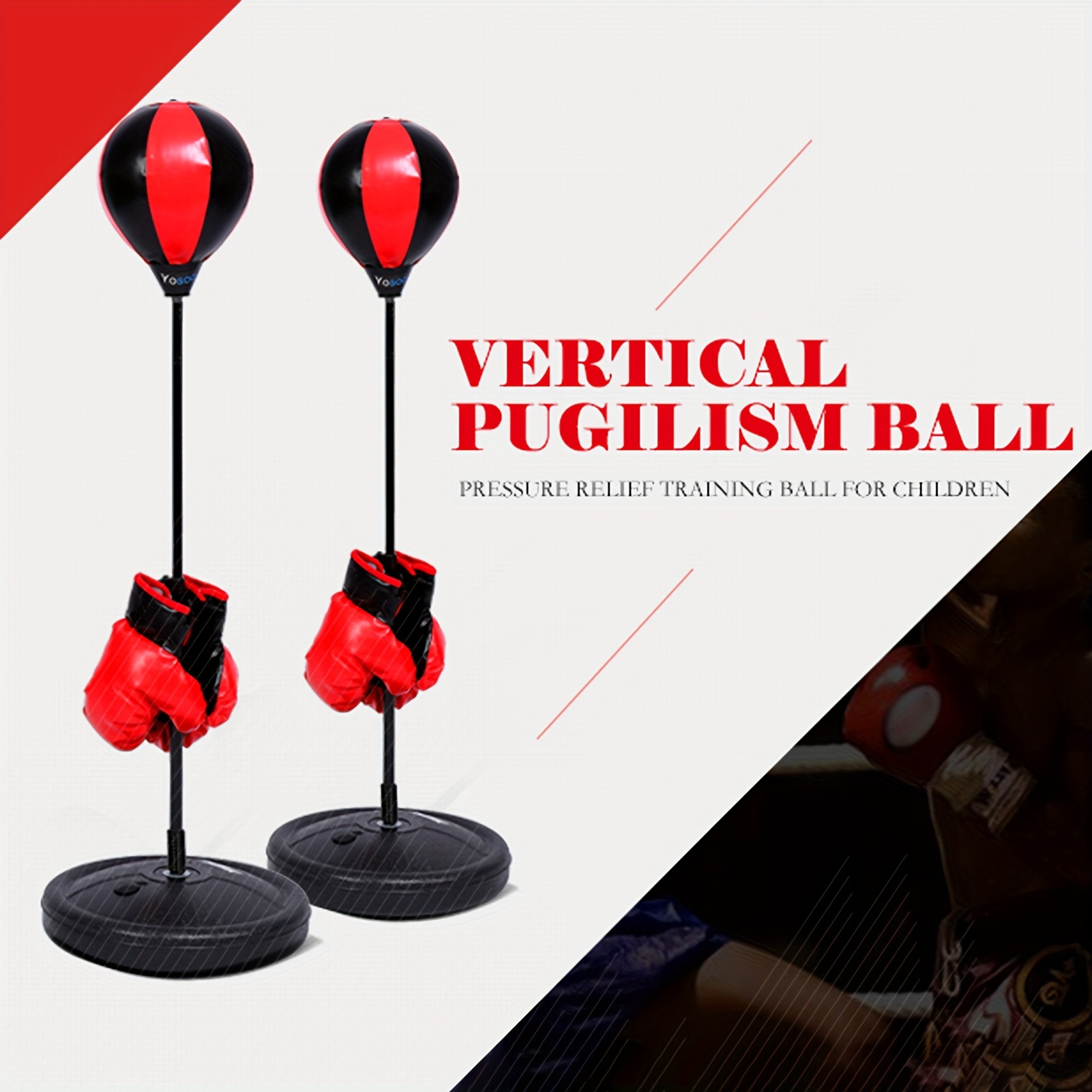 

Adjustable Height Punching Boxing Sports Set With Gloves