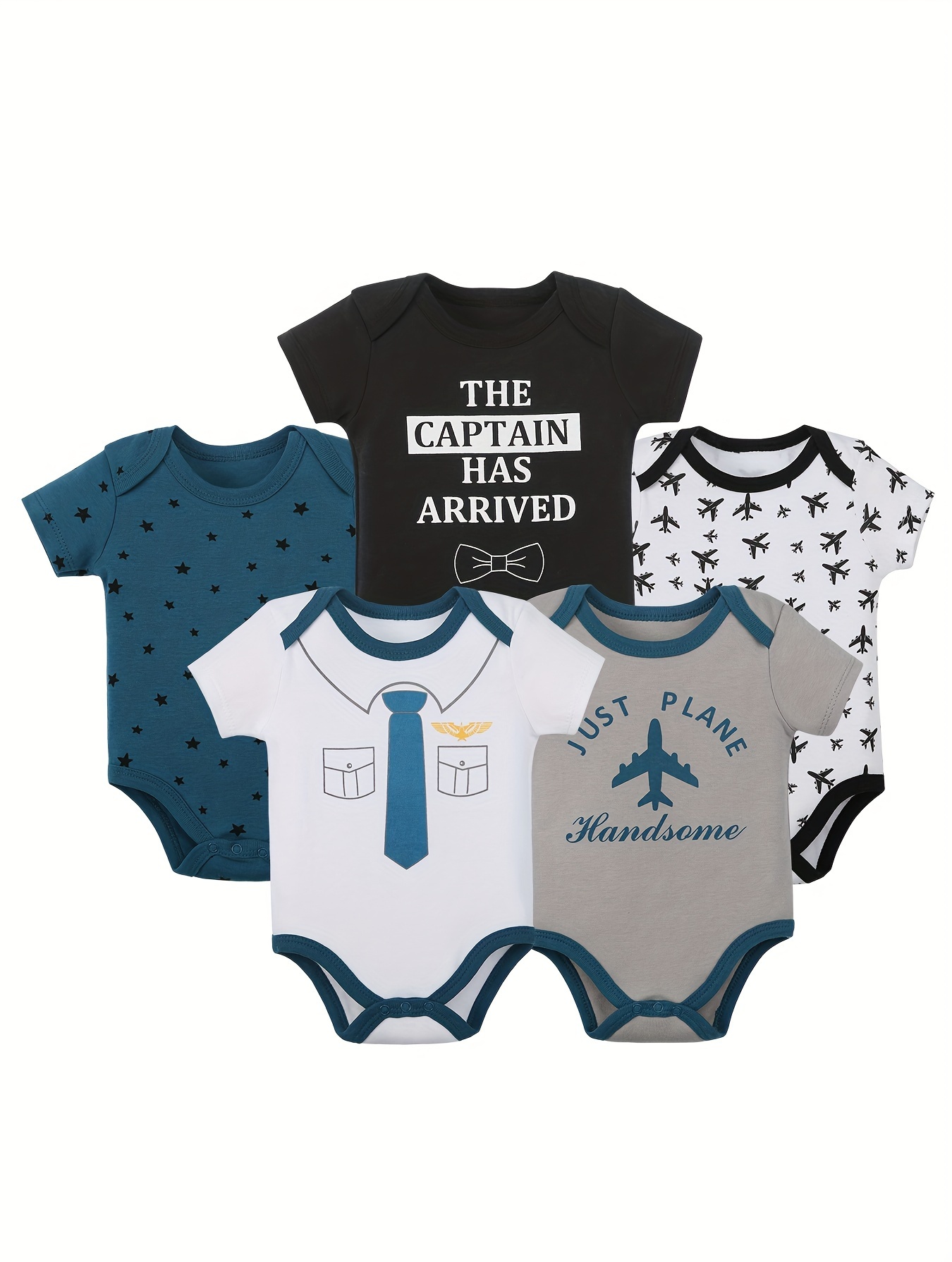 Romper Aviation Baby Clothes Pure Cotton Cartoon Print Airplane