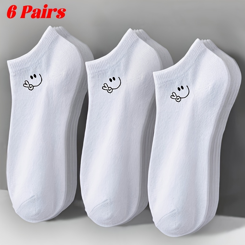 TEMU 6 Pack Women's Breathable Cool Ankle Socks, 3 Colors (white/grey/black) For Casual & Formal Wear, Unisex Socks For , , Elegant & Versatile For