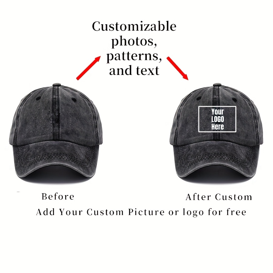 customizable logo print baseball cap personalized washed hat