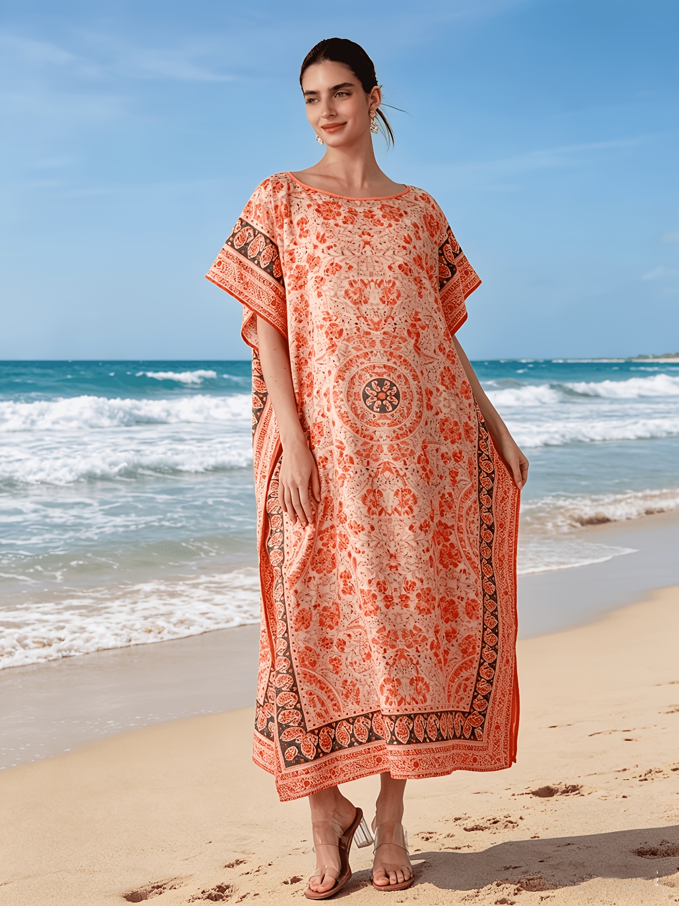 kaftan dress beach wear Elina Backless Shiny Kaftan Dress - Sundress main image 1