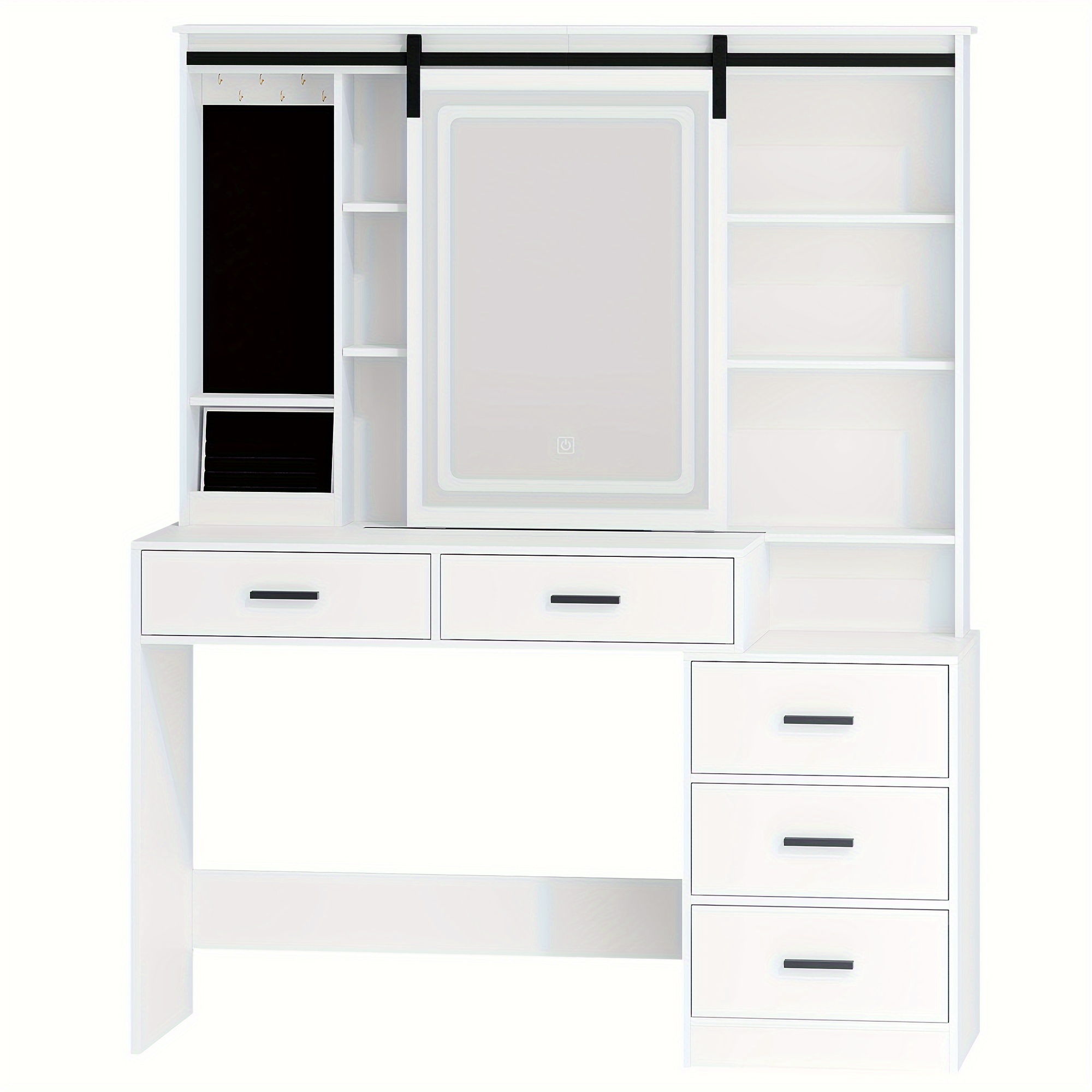 Schminktisch Set Mit LED Spiegel - Beauty Station Mit 5 Schubladen