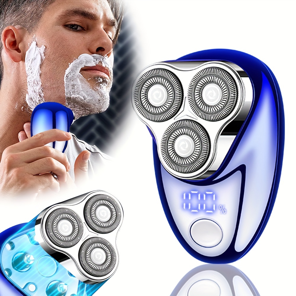 

Usb Rechargeable Mini Portable Men's Electric Shaver, Magnetic Suction 3 Blade Head, Suitable For Dry And Wet Dual Purpose Shavers In Homes, Offices, And Cars - Suitable For Travel