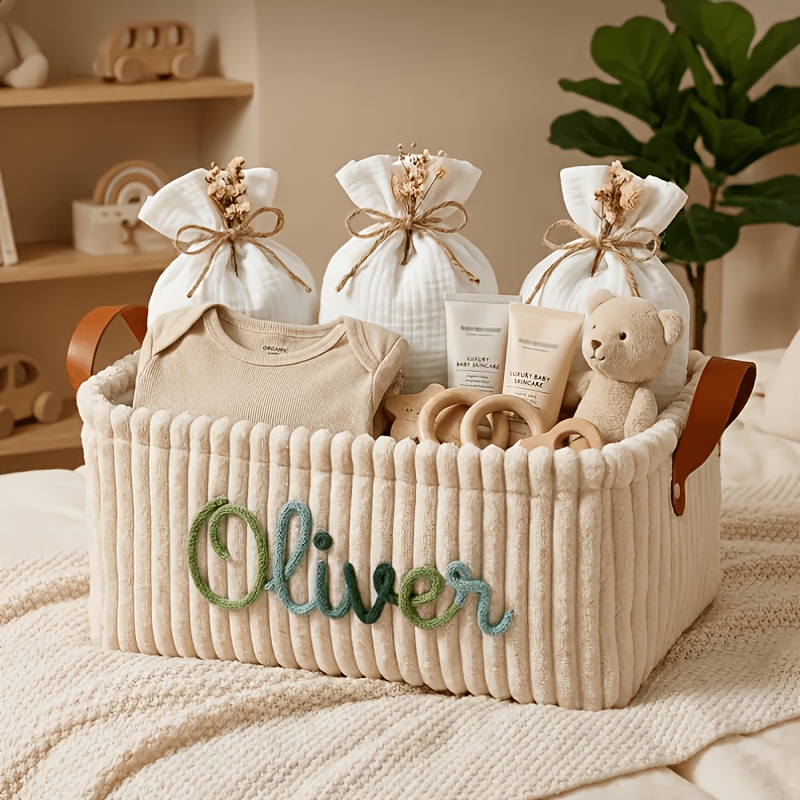 Personalized Custom Storage Basket for Diapers and Clothes