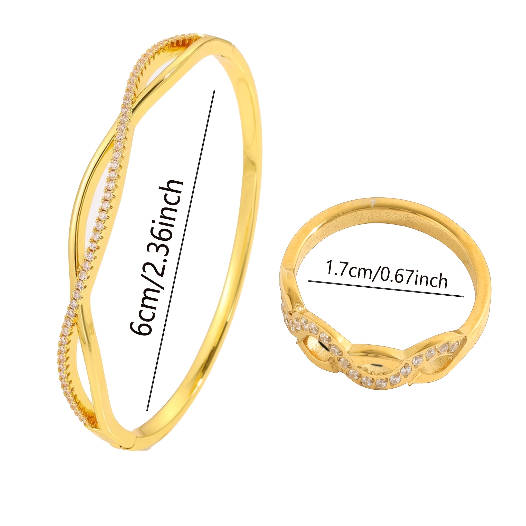 3pcs Wide and Thin Spliced Jewelry Set, Stylish Gift