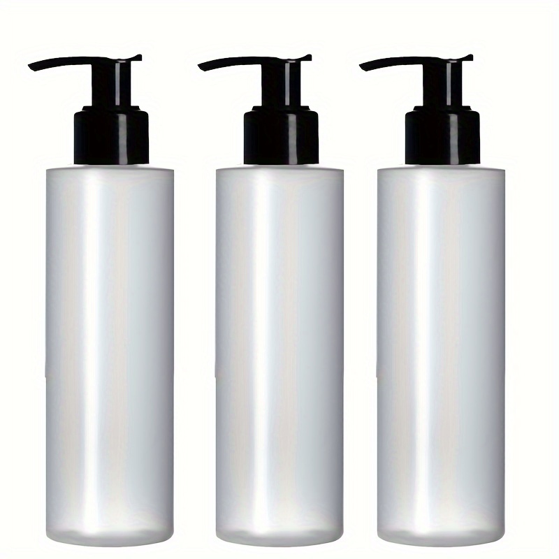 3pcs Plastic Pump Dispenser Bottles, Suitable For Lotion, Massage Oil, Shampoo, Etc., Without White 100ml Container