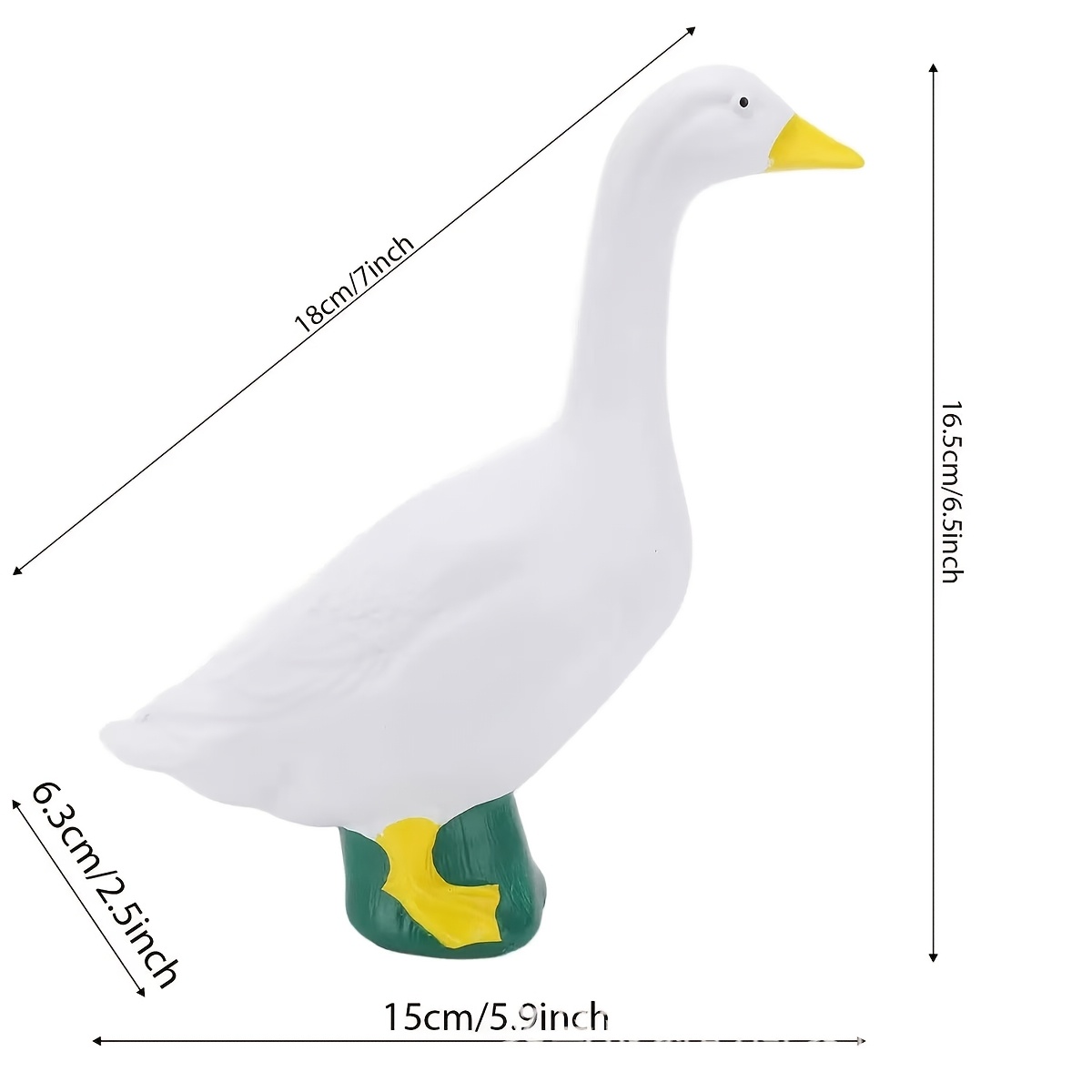 TEMU Ornement décoratif de poule d'Inde blanche de jardin, 23 pouces - Décoration de jardin de poule d'Inde blanche debout, ornements de canard de 17