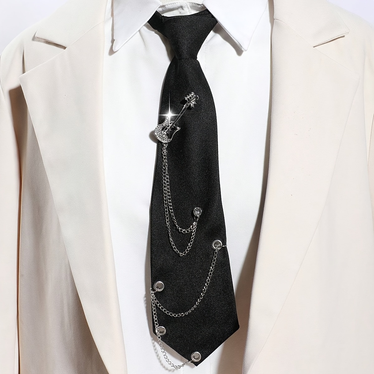 TEMU 1pc Women's Stylish Guitar Note Detachable Decorative Tie