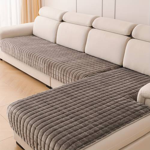 2pcs flannel material sofa cushion universal for with anti slip suitable for l shaped combination sofa protection decoration
