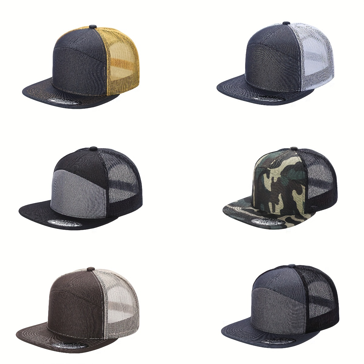 

6 Pcs Men's Baseball Cap: Of This Baseball Cap Is Cut In To Fit The Curve Of , It Can Comfortable After Prolonged Wear.