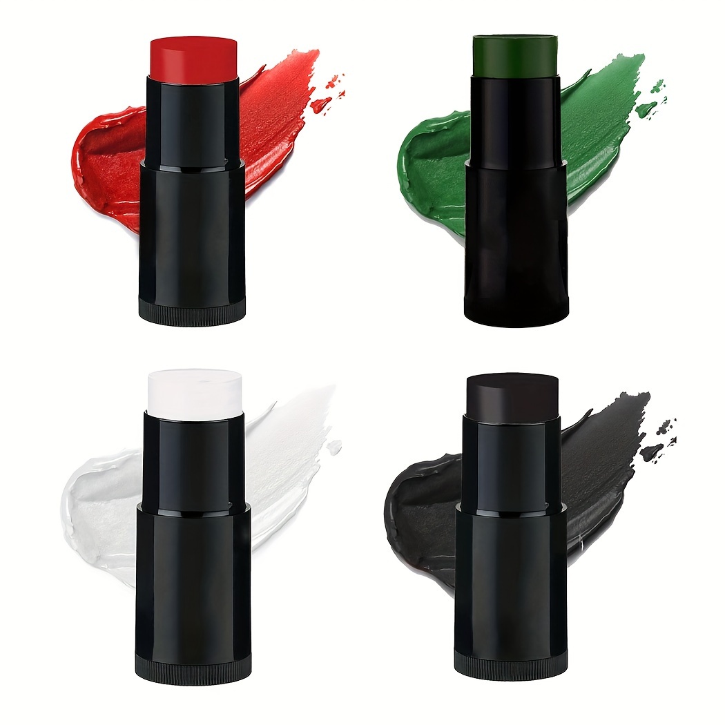 TEMU 4pcs Face Painting Stick Face&body Makeup For Christmas, Parties, Masquerade And Cosplay Christmas