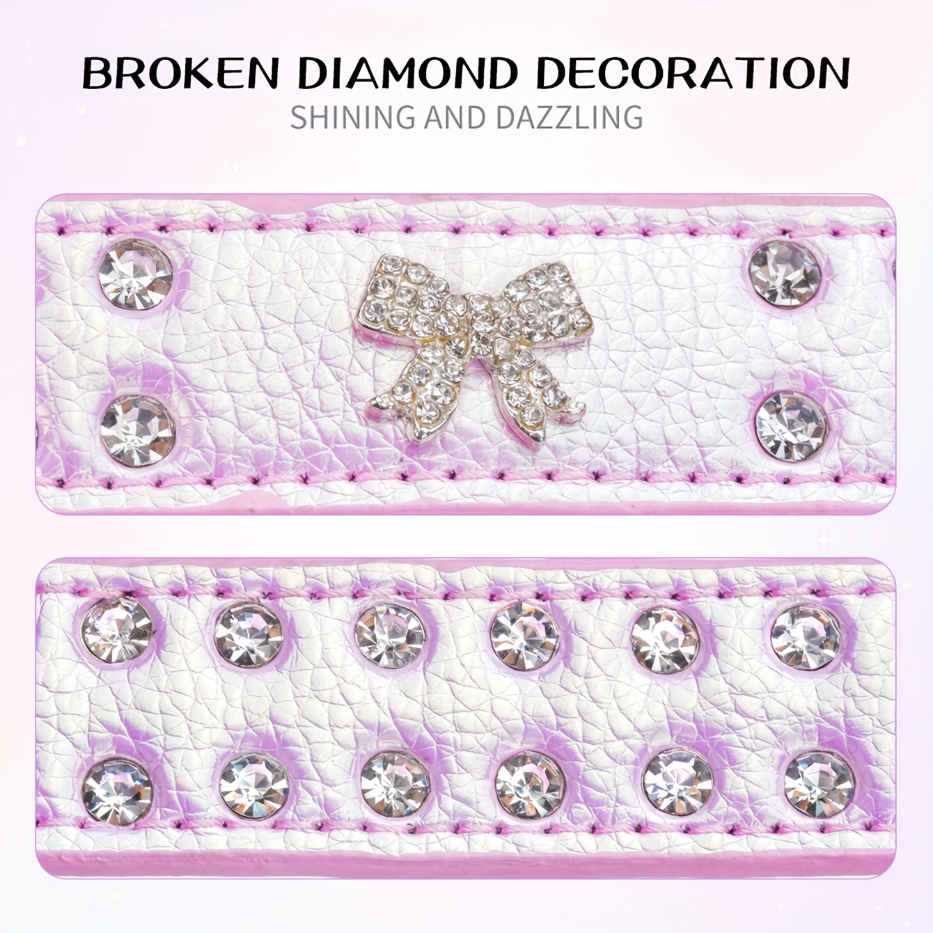 Strass-Hundehalsband Mit Blume – Glitzerndes Katzen- & Hundehalsband Aus PU-Leder, Verstellbar In Gr. S/M/L, Blau, Pink, Schwarz