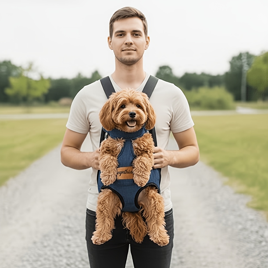 Custom 1pc Dog Carrier Bag, Self-Defined Text Dog Carrier Bag, Adjustable Pet Harness for Small to Medium Dogs and Cats, Breathable and Heat-Resistant, Quick-Release Safety Buckle, Comfortable Chest Harness, Zipper Closure