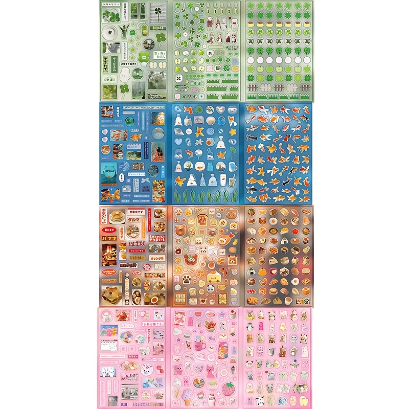 24pcs Korean Style PET Stickers Set, Assorted Designs for Scrapbooking, DIY Crafts, Decoration for Albums, Journals, Phone Cases, Water Bottles, Cars, Laptops, Guitars, Bicycles, Skateboards, Luggage