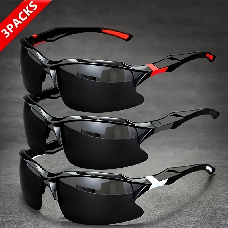 

Outu 3-pack Sports Polarized Glasses Semi-rimless, Tac Lens, Pc Frame, Anti-fog Cloth Included For Men - Ideal For Running, Climbing, Fishing Outdoor Activities