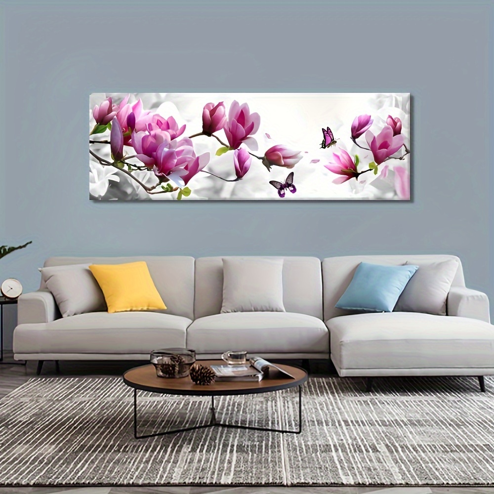 Cuadros de pared de flores modernas para sala de estar, impresiones de  lienzo rosa, póster sin marco, Cuadros de decoración, pintura artística de
