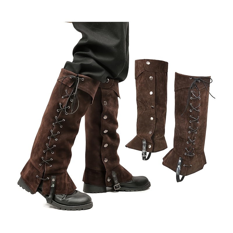 medieval pirate boot covers faux leather renaissance - Temu display picture 3