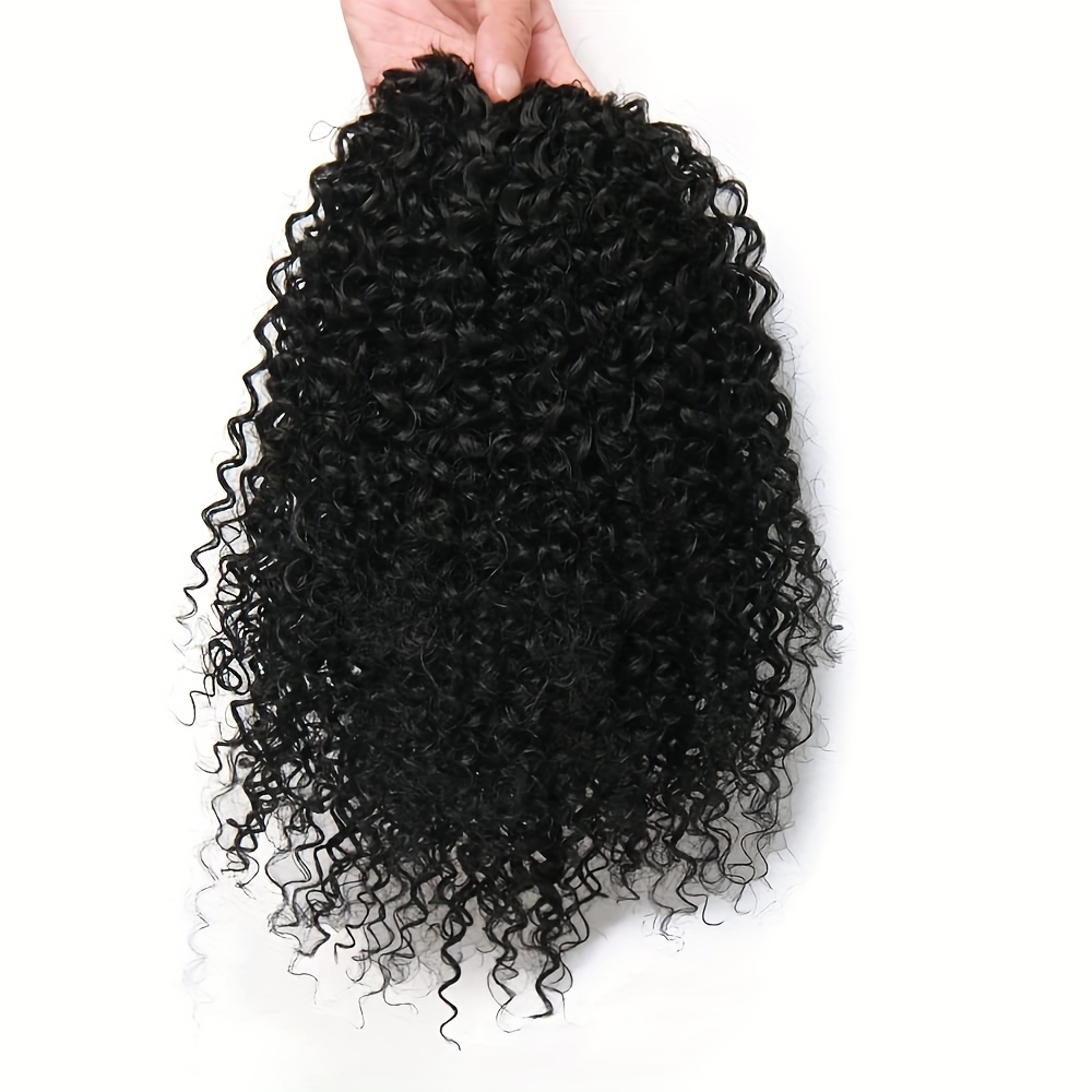 afro   ponytail 10inch short ponytail extension 1b tgrey 2pcs drawstring ponytail for women synthetic hairpieces   curls afro puff ponytail extensions details 6