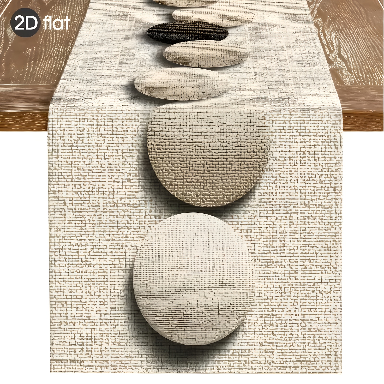 TEMU 1 de de mesa 2D impreso en poliéster | Diseño moderno natural para todas , adecuado para decoración de estilo nórdico, detalles para de estar,